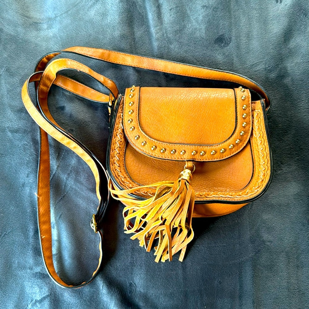 Brown cross body purse
